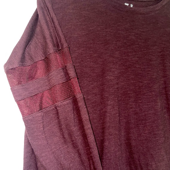 Gap Size L Maroon Long Sleeve Tee with Mesh on sleeves. Good used condition. - Picture 3 of 5